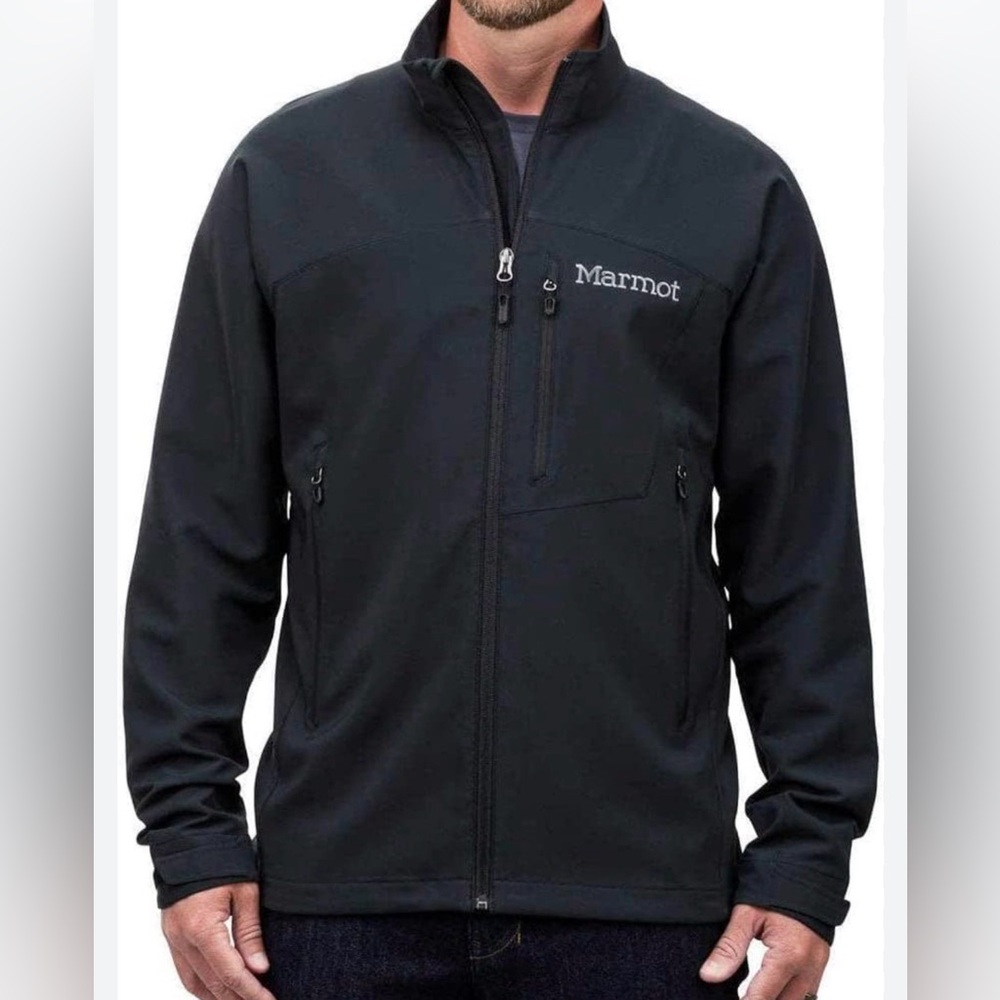 Marmot Men's Softshell Fleece‎ Lined Wind Resist Adventure Black Size Large